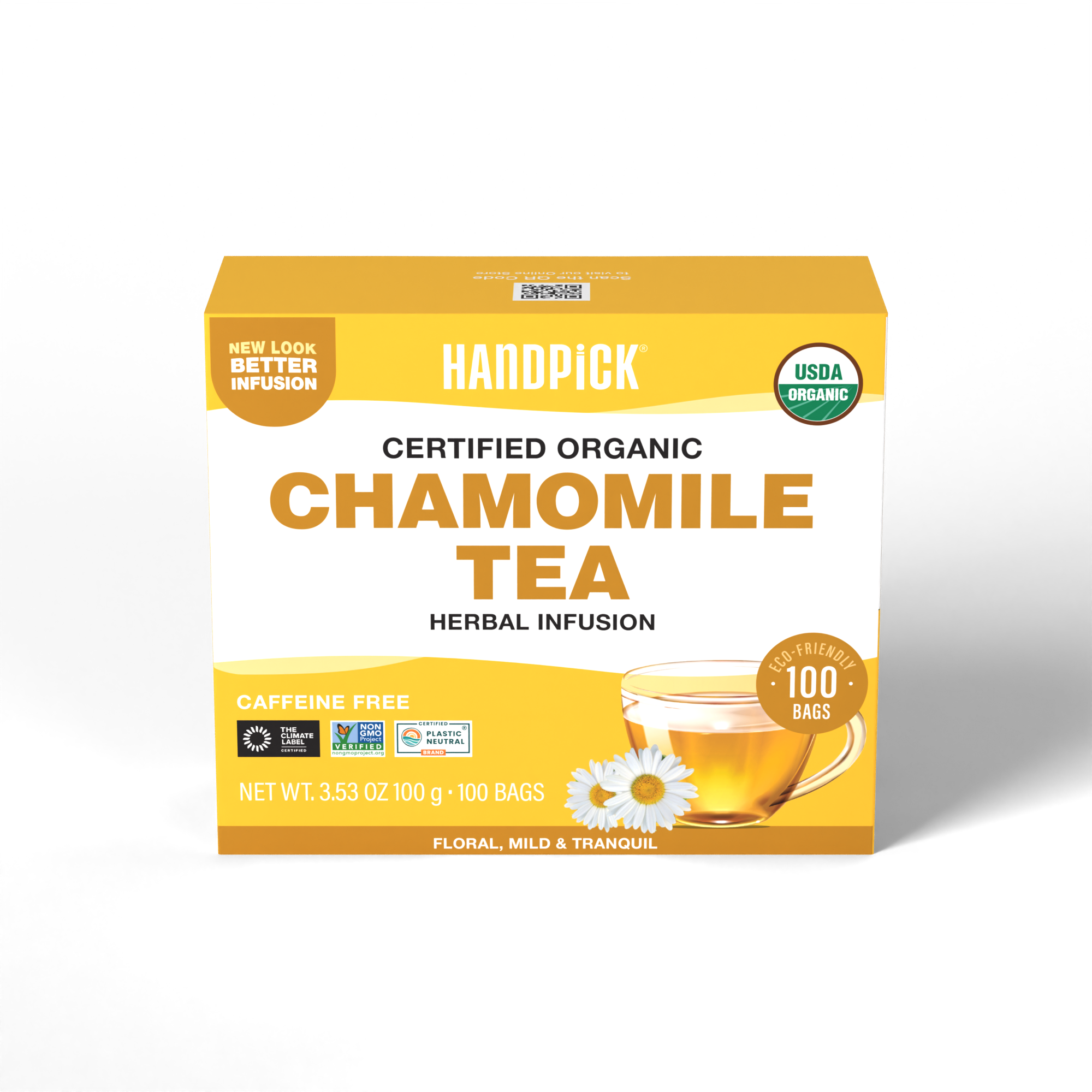 Certified Organic Chamomile Tea Herbal Infusion