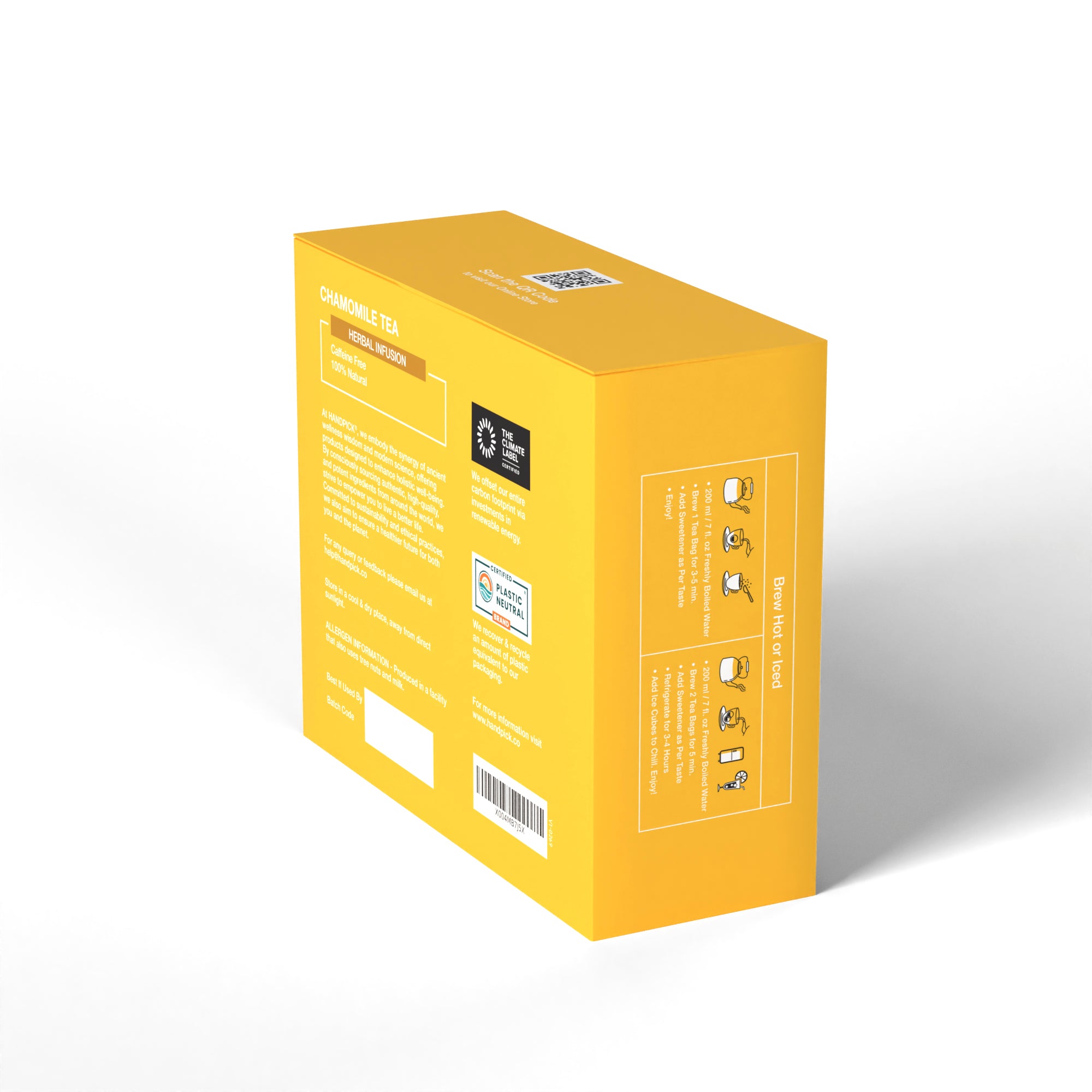 Certified Organic Chamomile Tea Herbal Infusion