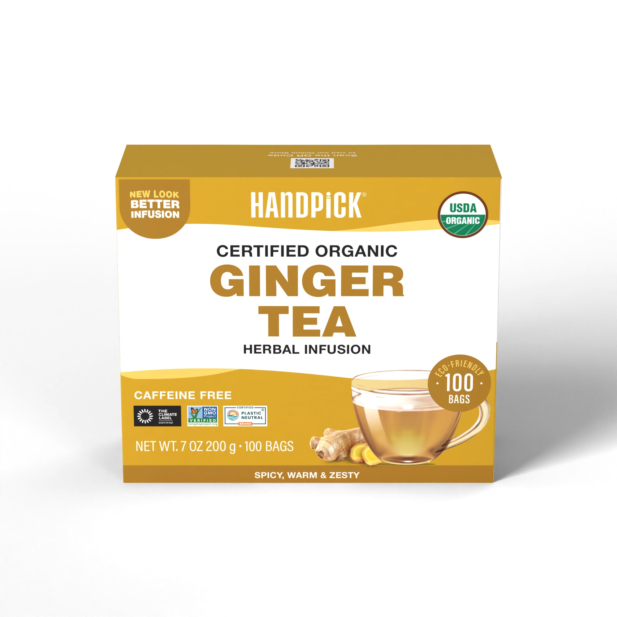 Certified Organic Ginger Tea Herbal Infusion