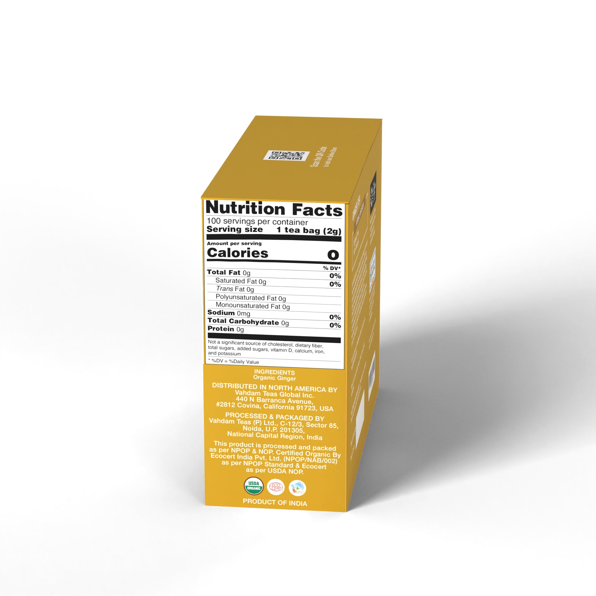 Certified Organic Ginger Tea Herbal Infusion