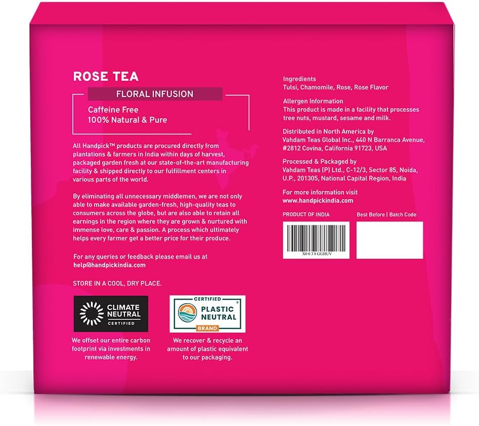 Rose Herbal Tea Bags (50 Count)