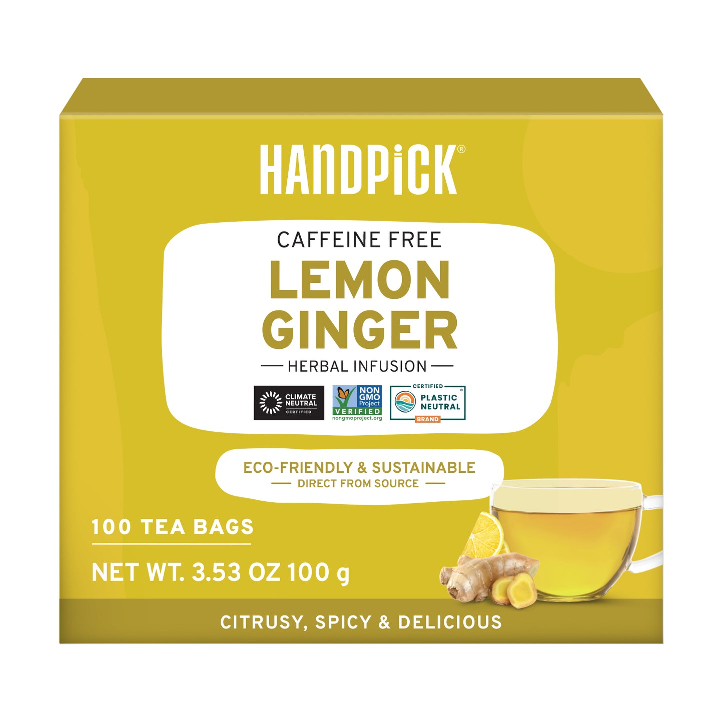 Lemon Ginger Herbal Tea Bags (100 Count)