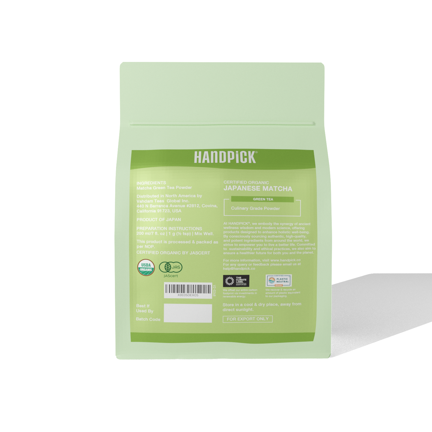 Certified Organic Matcha Green Tea