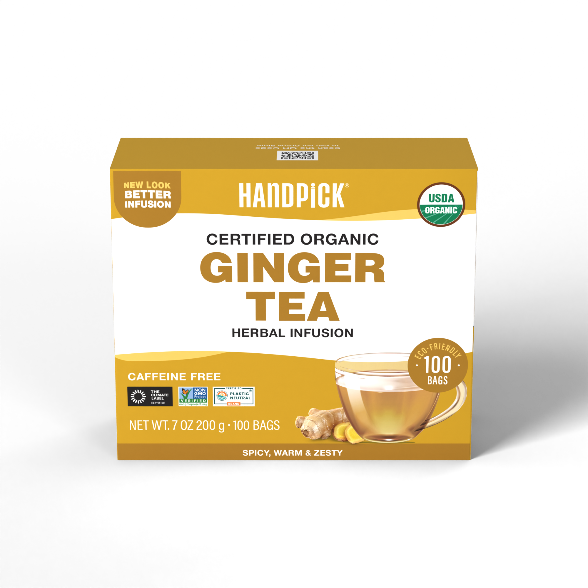 Certified Organic Ginger Tea Herbal Infusion