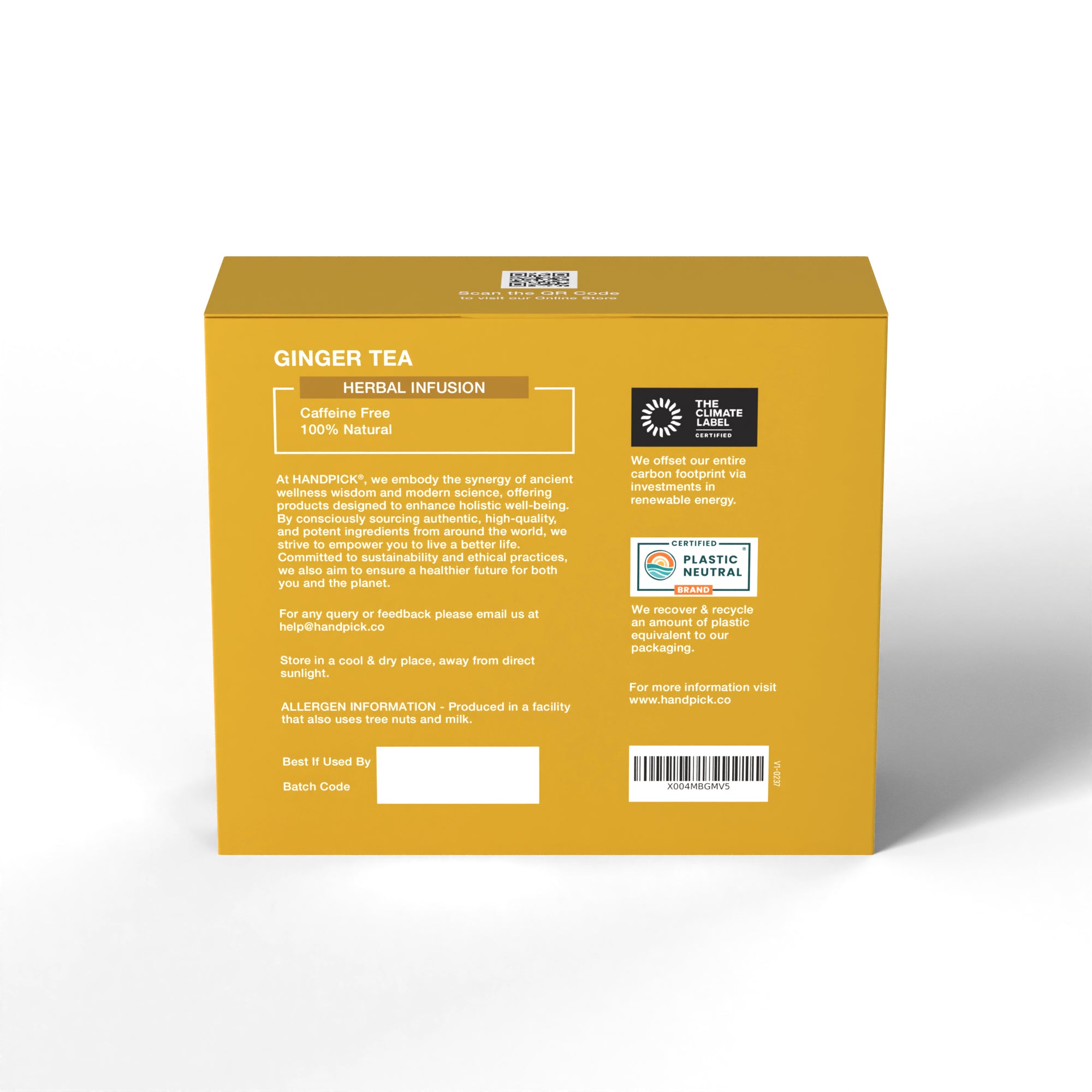 Certified Organic Ginger Tea Herbal Infusion