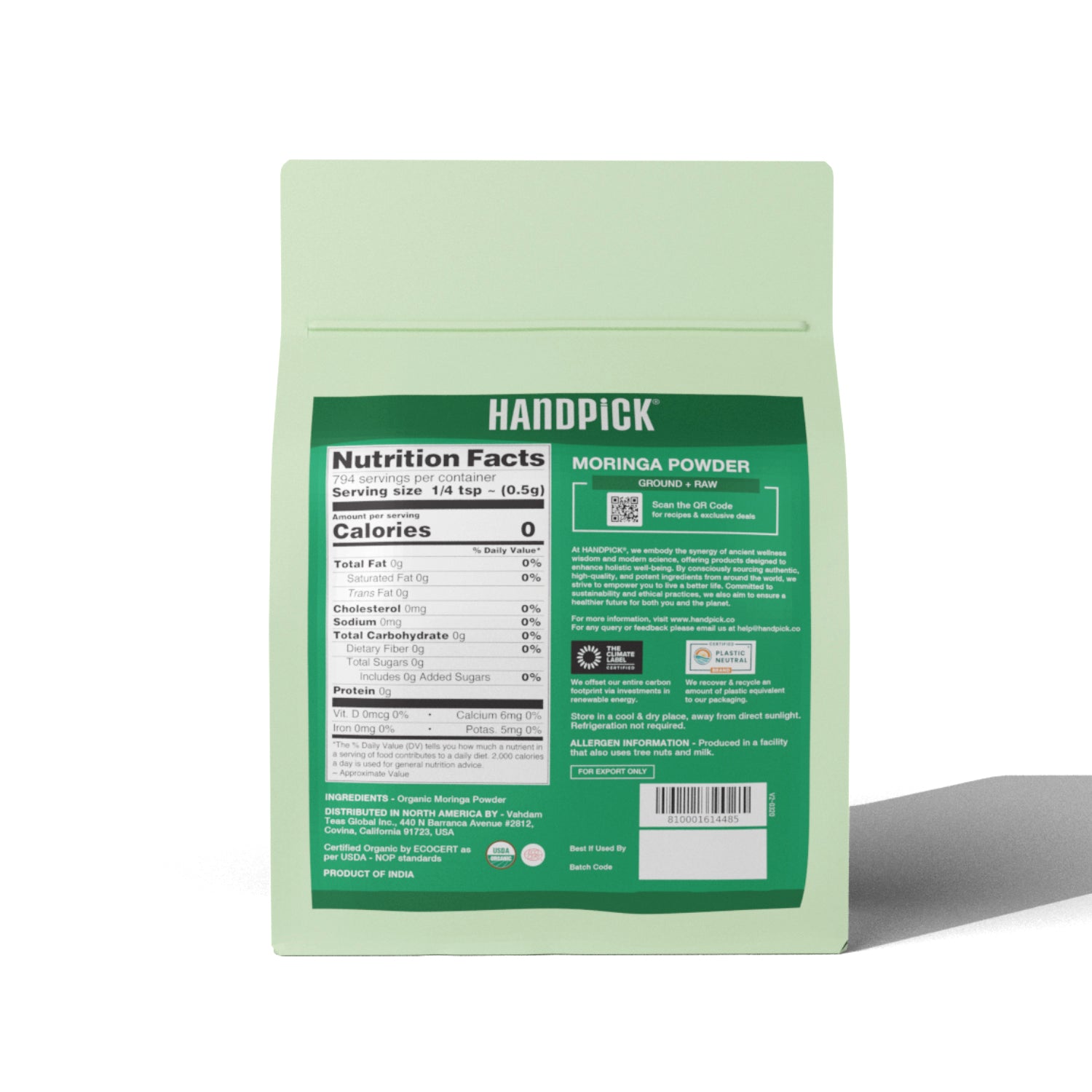 Certified Organic Moringa Powder