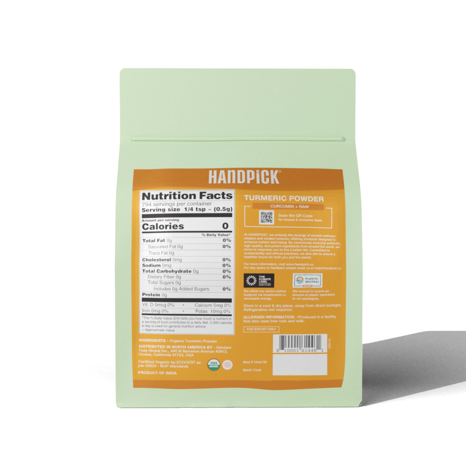 Certified Organic Turmeric Powder